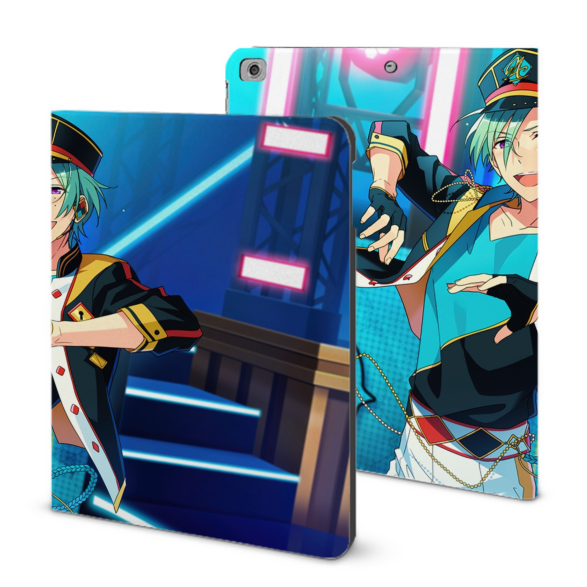 （画像用） あんさんぶるスターズ! Ensemble Stars IPad ケース ブック型 PUレザー TPU 耐衝撃 軽量 薄型 ペン収納なし 全面保護 IPad 各モデル対応